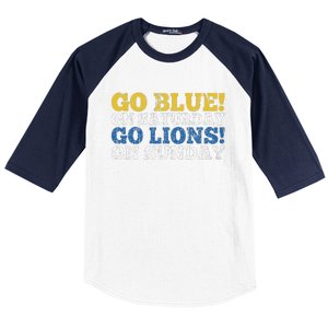 Go Blue On Saturday Go Lions On Sunday Baseball Sleeve Shirt