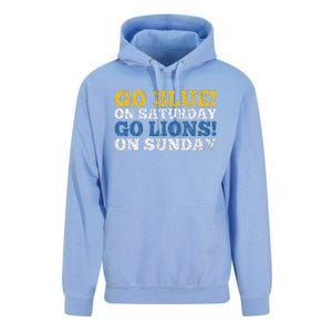 Go Blue On Saturday Go Lions On Sunday Unisex Surf Hoodie