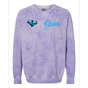 Gym Bodybuilder Only Gainz Only Gains Colorblast Crewneck Sweatshirt