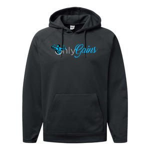 Gym Bodybuilder Only Gainz Only Gains Performance Fleece Hoodie