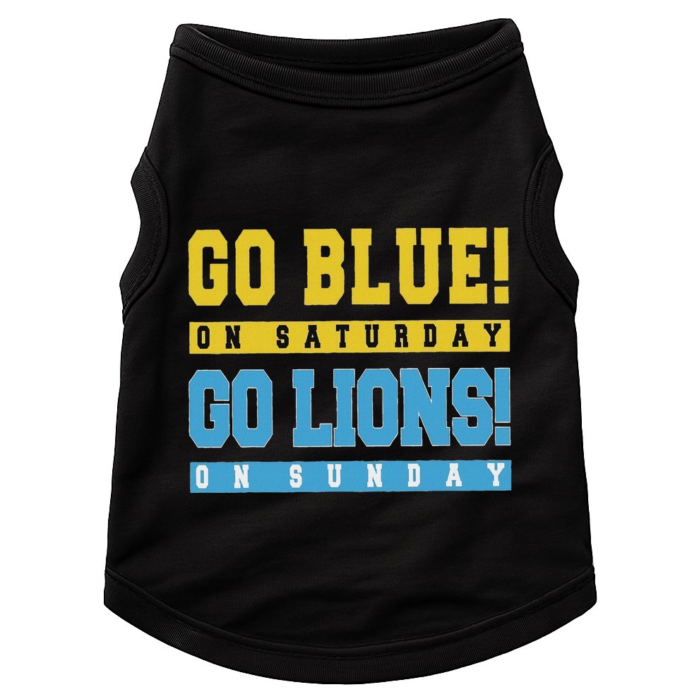 Go Blue On Saturday Go Lion On Sunday Doggie Tank