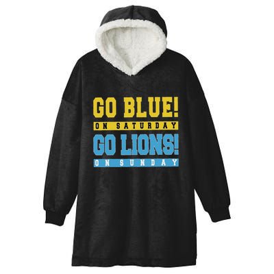 Go Blue On Saturday Go Lion On Sunday Hooded Wearable Blanket