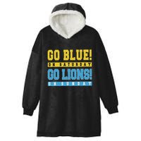 Go Blue On Saturday Go Lion On Sunday Hooded Wearable Blanket