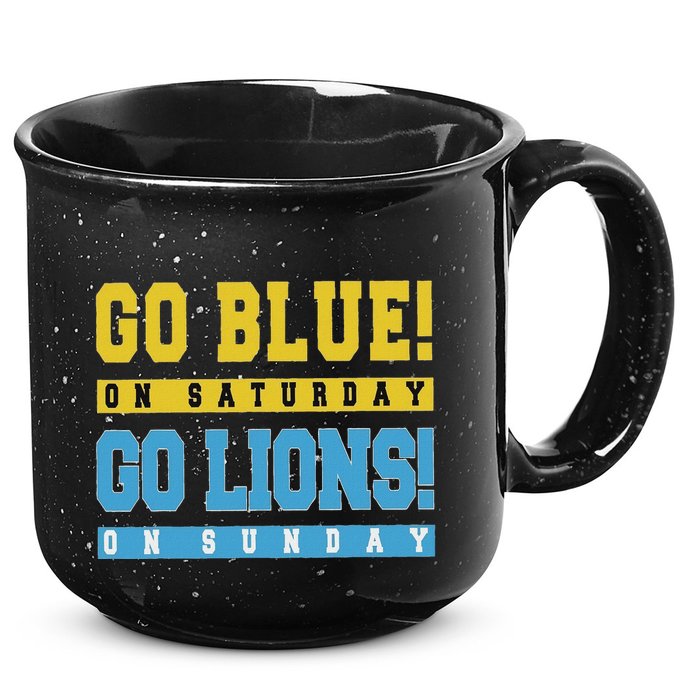 Go Blue On Saturday Go Lion On Sunday 15oz Campfire Ceramic Mug