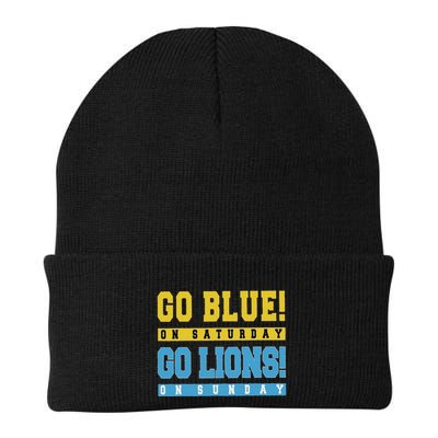Go Blue On Saturday Go Lion On Sunday Beanie
