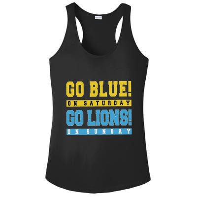 Go Blue On Saturday Go Lion On Sunday Ladies PosiCharge Competitor Racerback Tank