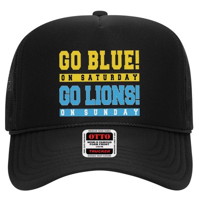 Go Blue On Saturday Go Lion On Sunday Trucker Hat