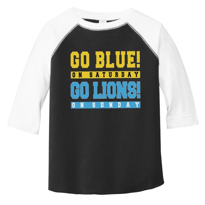 Go Blue On Saturday Go Lion On Sunday Toddler Fine Jersey T-Shirt