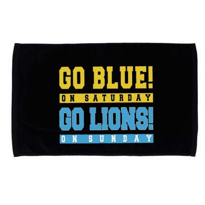 Go Blue On Saturday Go Lion On Sunday Microfiber Hand Towel