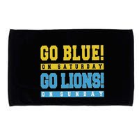 Go Blue On Saturday Go Lion On Sunday Microfiber Hand Towel