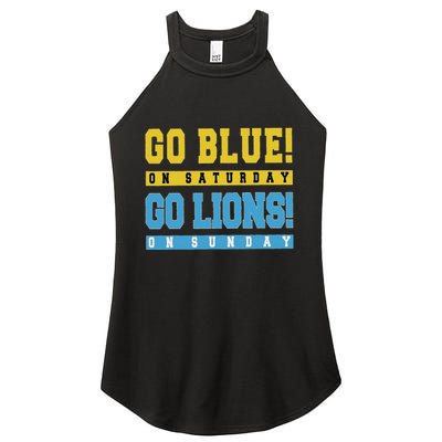 Go Blue On Saturday Go Lion On Sunday Women's Perfect Tri Rocker Tank