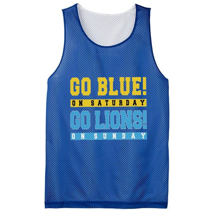 Go Blue On Saturday Go Lion On Sunday Mesh Reversible Basketball Jersey Tank