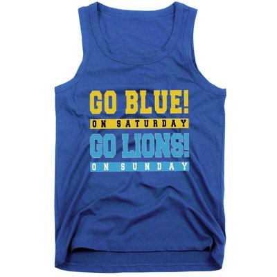 Go Blue On Saturday Go Lion On Sunday Tank Top