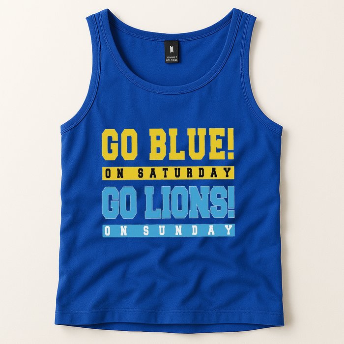 Go Blue On Saturday Go Lion On Sunday Tank Top