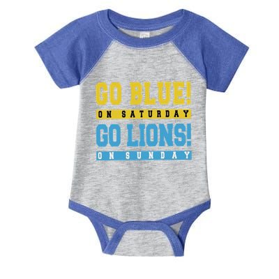 Go Blue On Saturday Go Lion On Sunday Infant Baby Jersey Bodysuit