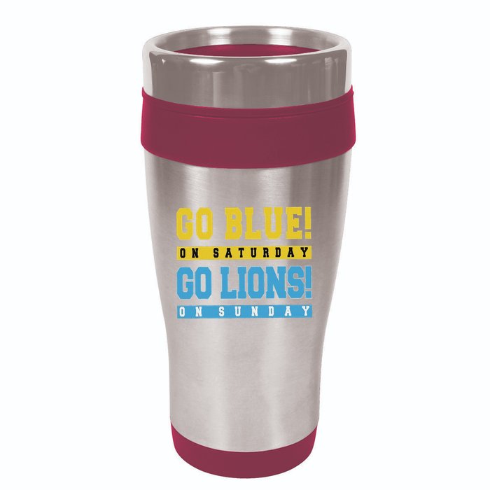 Go Blue On Saturday Go Lion On Sunday 16oz Travel Tumbler