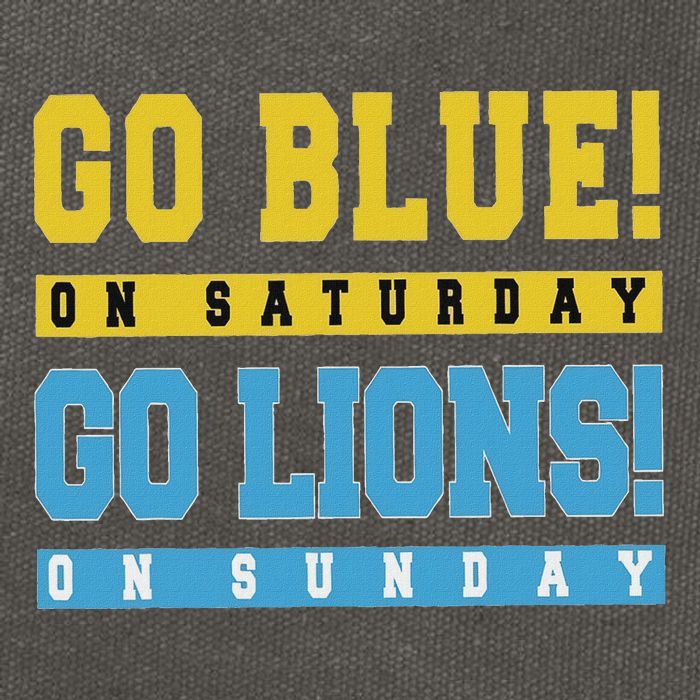 Go Blue On Saturday Go Lion On Sunday Cotton Canvas Backpack
