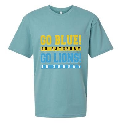 Go Blue On Saturday Go Lion On Sunday Sueded Cloud Jersey T-Shirt