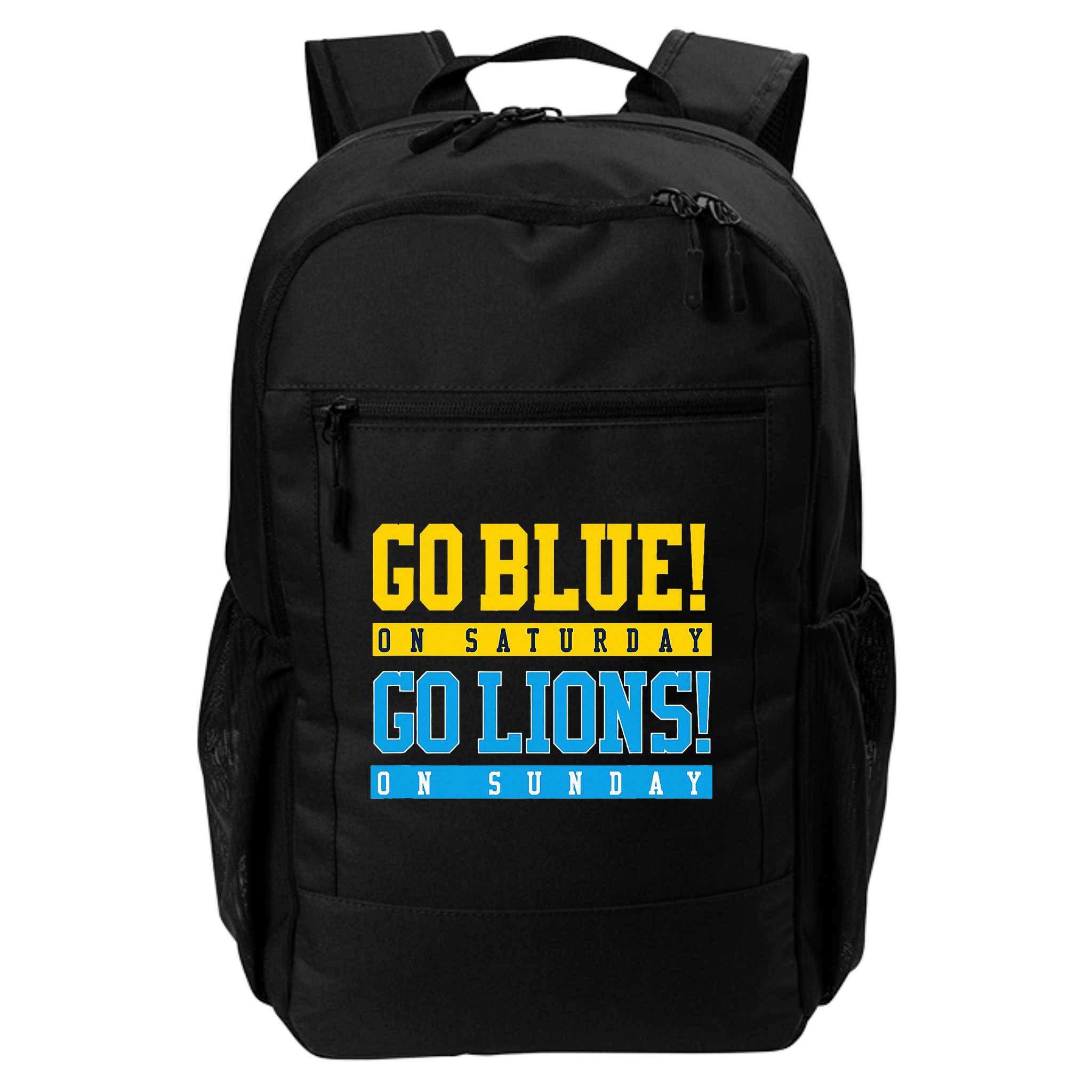 Go Blue! On Saturday Go Lions! On Sunday Football Fan Gift Backpack