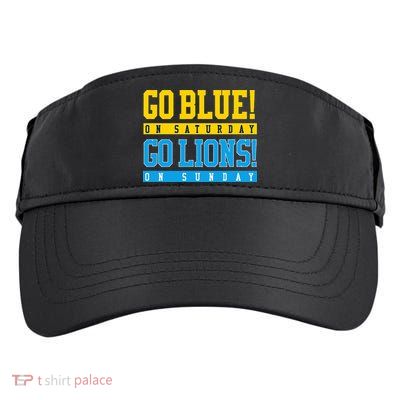 Go Blue! On Saturday Go Lions! On Sunday Football Fan Gift Adult Drive Performance Visor