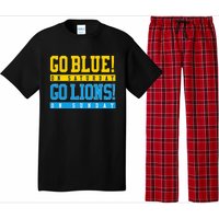 Go Blue! On Saturday Go Lions! On Sunday Football Fan Gift Pajama Set