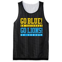 Go Blue! On Saturday Go Lions! On Sunday Football Fan Gift Mesh Reversible Basketball Jersey Tank