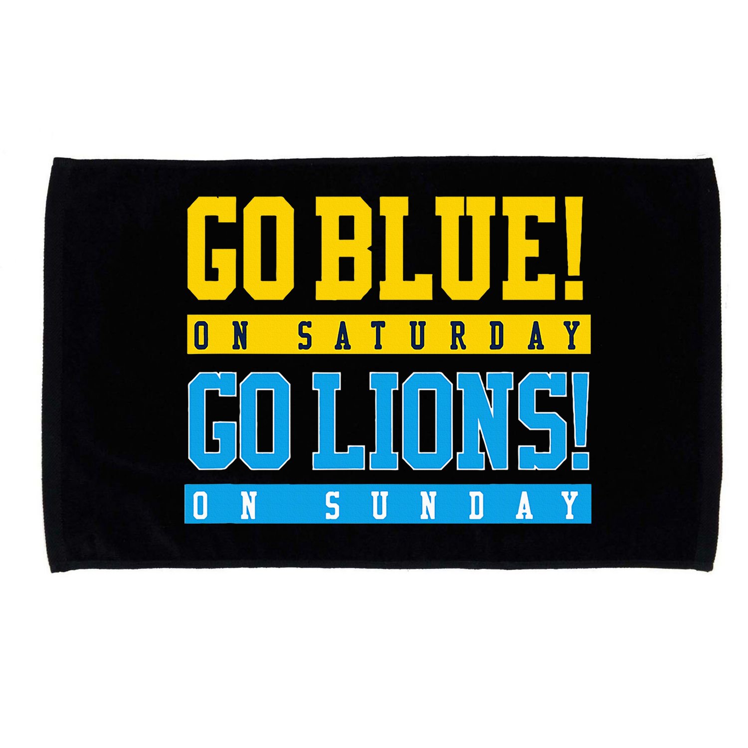 Go Blue! On Saturday Go Lions! On Sunday Football Fan Gift Microfiber Hand Towel