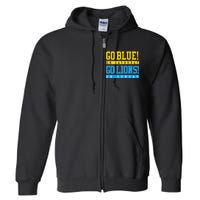 Go Blue! On Saturday Go Lions! On Sunday Football Fan Gift Full Zip Hoodie