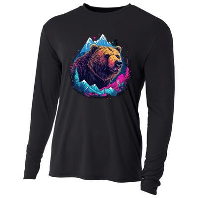 Grizzly Bear Outdoor Nature Alaska Hunting Hiking Cooling Performance Long Sleeve Crew