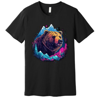 Grizzly Bear Outdoor Nature Alaska Hunting Hiking Premium T-Shirt