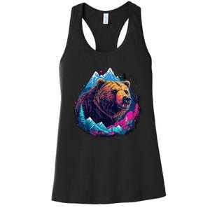 Grizzly Bear Outdoor Nature Alaska Hunting Hiking Women's Racerback Tank