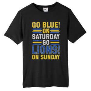 Go Blue On Saturday Go Lion On Sunday Tall Fusion ChromaSoft Performance T-Shirt