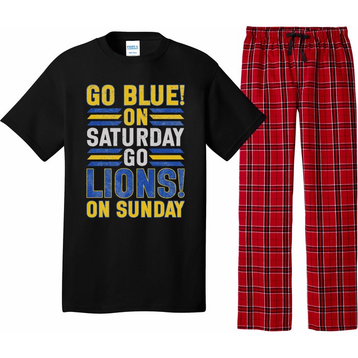 Go Blue On Saturday Go Lion On Sunday Pajama Set