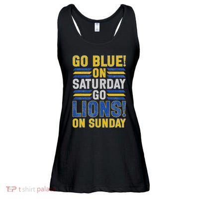 Go Blue On Saturday Go Lion On Sunday Ladies Essential Flowy Tank