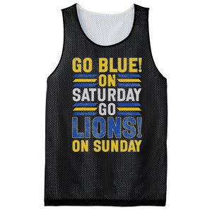 Go Blue On Saturday Go Lion On Sunday Mesh Reversible Basketball Jersey Tank