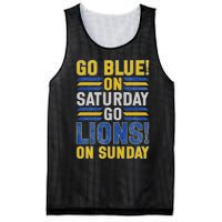 Go Blue On Saturday Go Lion On Sunday Mesh Reversible Basketball Jersey Tank