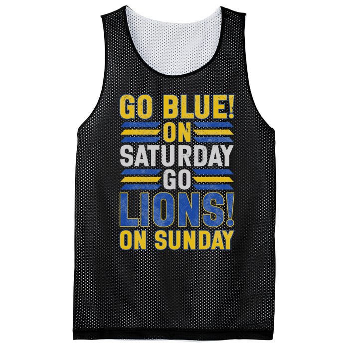 Go Blue On Saturday Go Lion On Sunday Mesh Reversible Basketball Jersey Tank