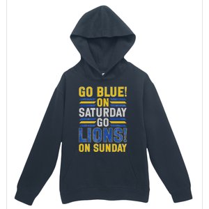 Go Blue On Saturday Go Lion On Sunday Urban Pullover Hoodie