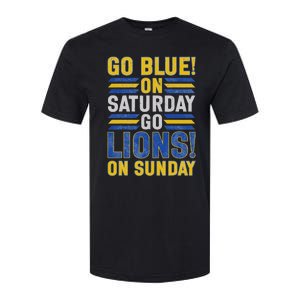 Go Blue On Saturday Go Lion On Sunday Softstyle CVC T-Shirt