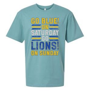 Go Blue On Saturday Go Lion On Sunday Sueded Cloud Jersey T-Shirt