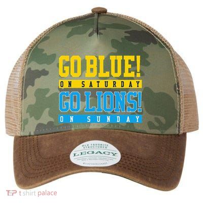 Go Blue! On Saturday Go Lions! On Sunday Football Fan Legacy Tie Dye Trucker Hat