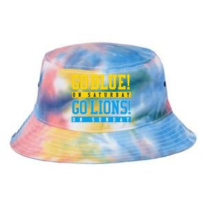 Go Blue! On Saturday Go Lions! On Sunday Football Fan Tie Dye Newport Bucket Hat