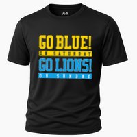 Go Blue! On Saturday Go Lions! On Sunday Football Fan Cooling Performance Crew T-Shirt