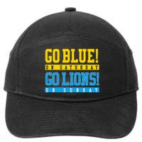 Go Blue! On Saturday Go Lions! On Sunday Football Fan 7-Panel Snapback Hat