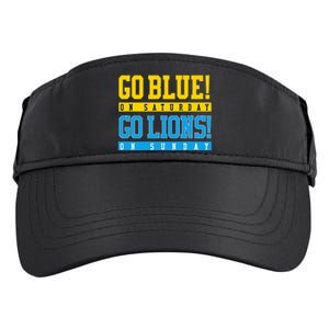 Go Blue! On Saturday Go Lions! On Sunday Football Fan Adult Drive Performance Visor