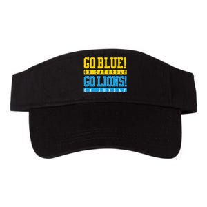 Go Blue! On Saturday Go Lions! On Sunday Football Fan Valucap Bio-Washed Visor