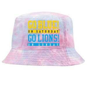 Go Blue! On Saturday Go Lions! On Sunday Football Fan Tie-Dyed Bucket Hat