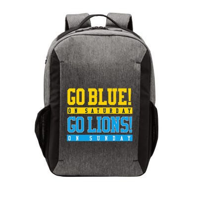 Go Blue! On Saturday Go Lions! On Sunday Football Fan Vector Backpack