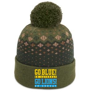 Go Blue! On Saturday Go Lions! On Sunday Football Fan The Baniff Cuffed Pom Beanie