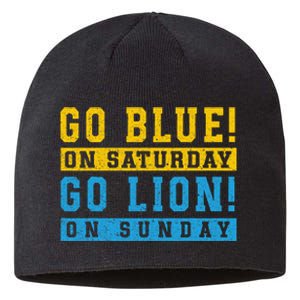 Go Blue On Saturday Go Lion On Sunday Sustainable Beanie